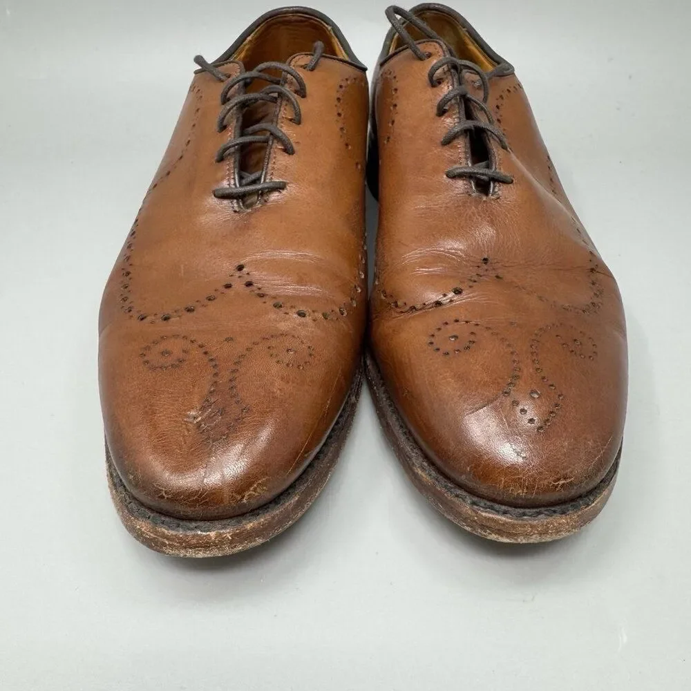Allen Edmonds Fairfax Walnut Patina Leather Wingtip Dress Shoes Size 10.5 D